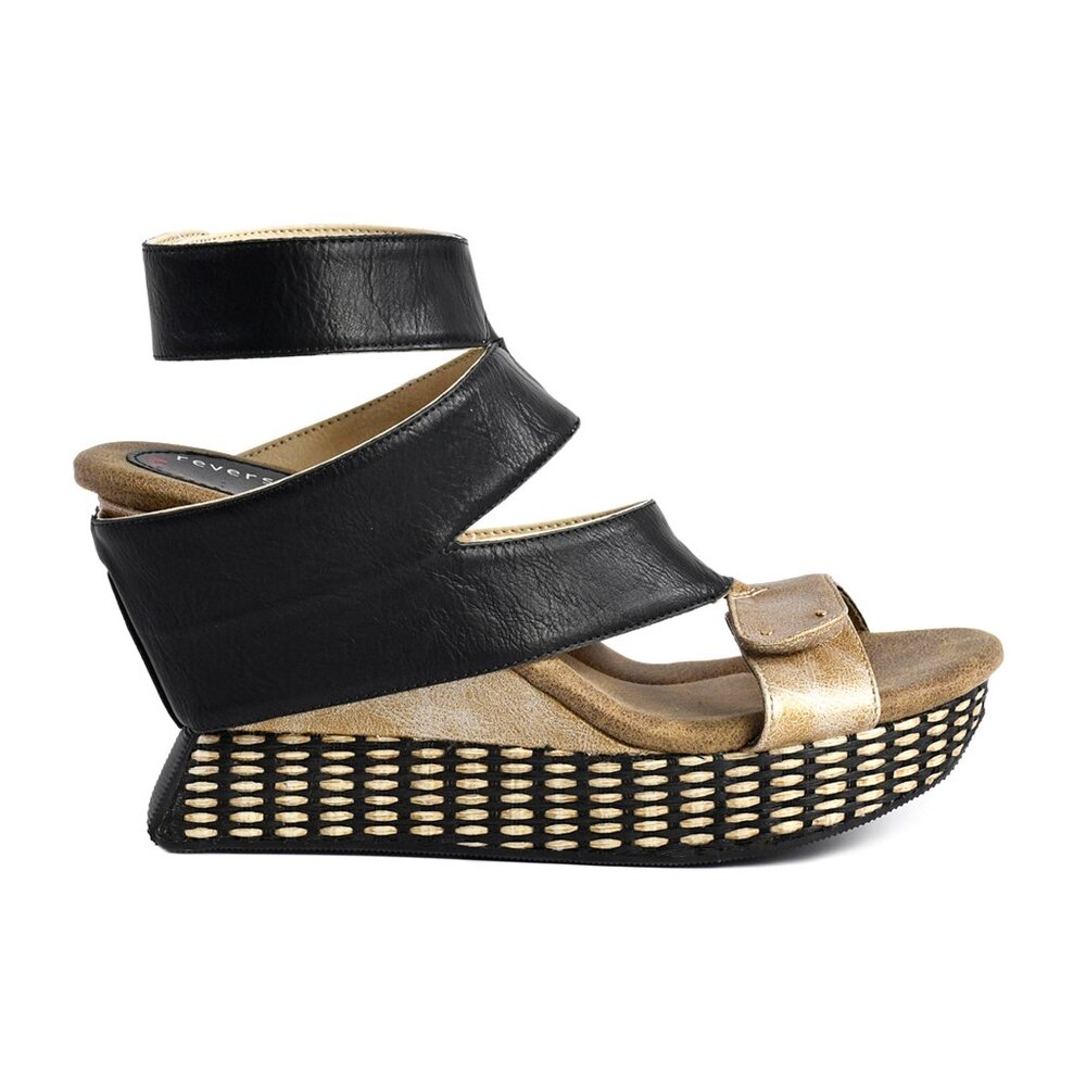 Raina - Cream flips to Black - Modzori 4 Way Reversible Sandal - Picture 9 of 14